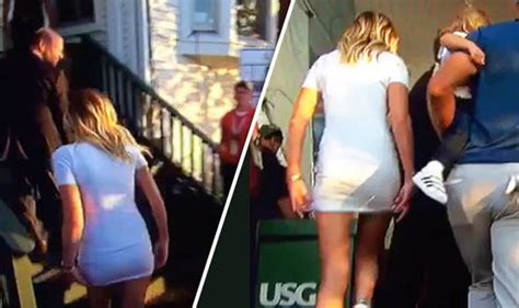cameraman criticised for lingering shot of Dustin Johnson s fiancées