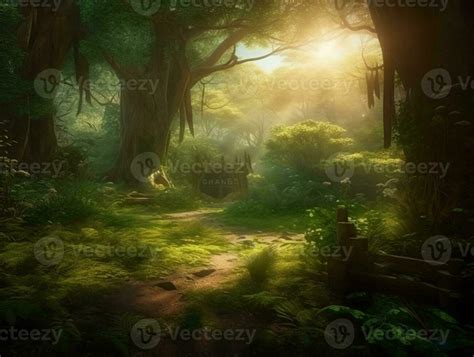 Glade In A Cinematic Magical Forest Ai Generative 24174186 Stock Photo