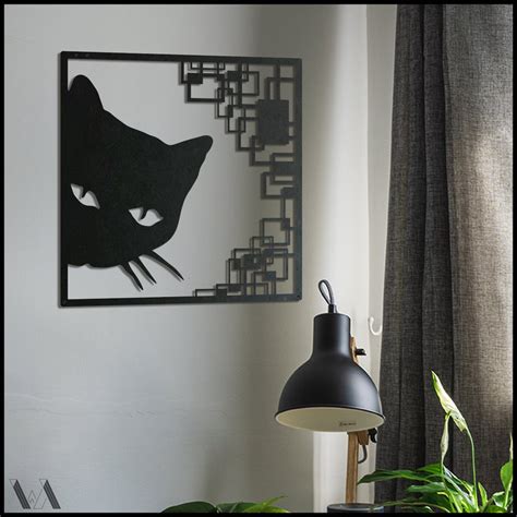 Cat V 3 Metal Cat Wall Art Livingroom Metal Cat Wall Decor Etsy