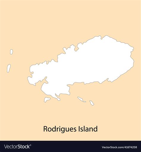 High Quality Map Of Rodrigues Island Is A Region Vector Image