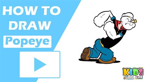 How To Draw Popeye Easy Step By Step Drawing For Kids Youtube