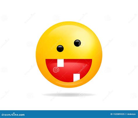 Emoji Smile Icon Vector Symbol Crazy Smiley Face Yellow Cartoon