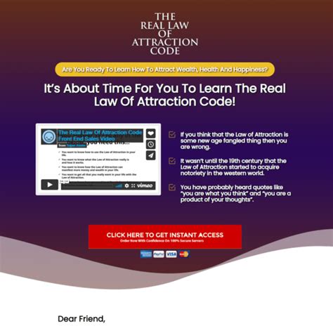 Automated Website The Real Law Of Attraction Code Digital Products Pro