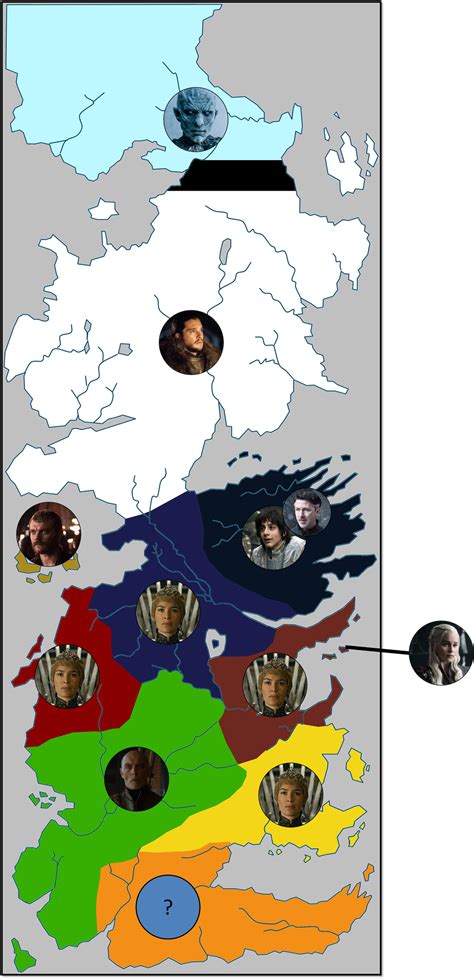 Main Spoilers Political Map Of Westeros As Of S7e7 In 2020 Westeros Images