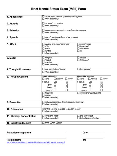 Mental Status Exam Template Fill Out And Sign Online Dochub