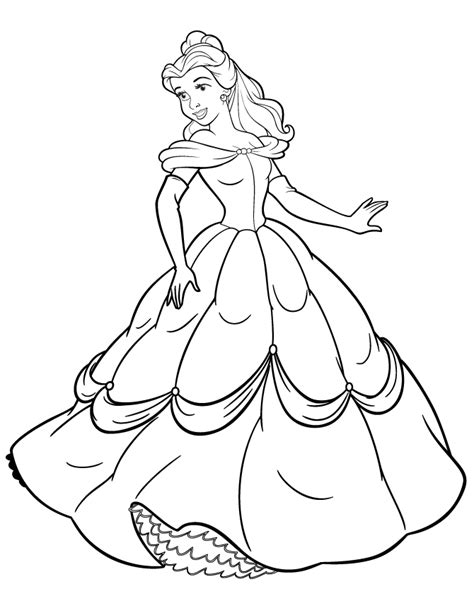 Princess Belle Coloring Page Coloring Home