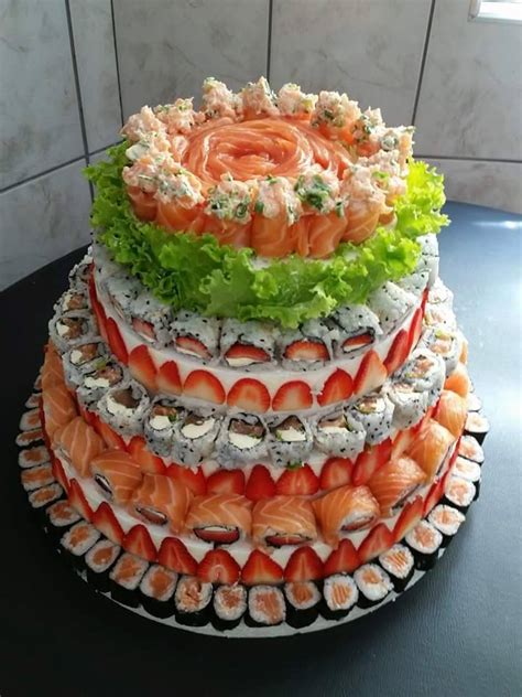A Beautiful Sushi Cake Found Food