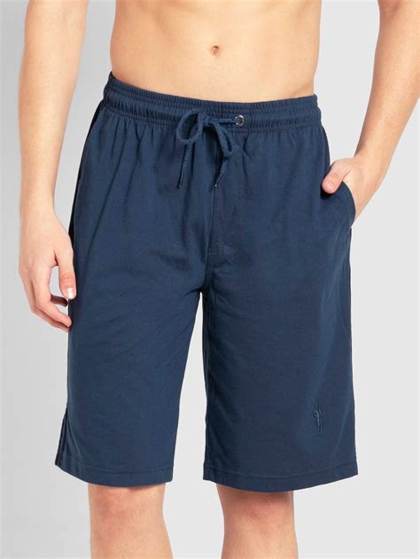 Buy Insignia Blue And Navy Straight Fit Sports Shorts With Drawstring For