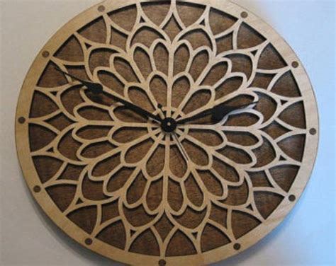 A Wooden Clock That Is Hanging On The Wall