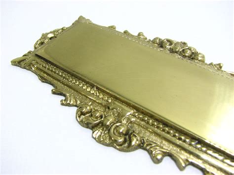 Personalized Solid Brass Door Name Plates Door Plate Flowery Engraving