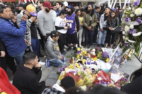 Kobe Bryant Death Fans Gather Outside Staples Center In Los Angeles To