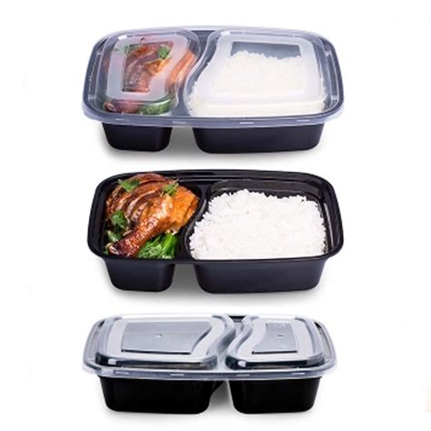 Party food trays with lids. 1000ml 1200ml Europe Style PP Food Trays Two Compartment ...