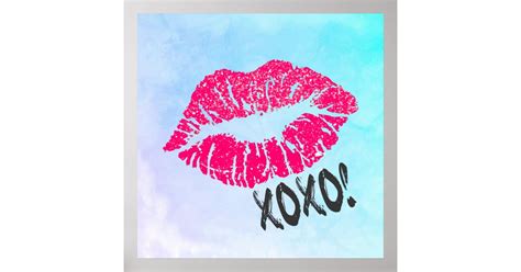 Sexy Pink Kissy Lips Xoxo Poster