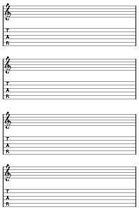The 2 sections are usually labelled a and b. Blank Guitar Tablature Sheets - Downloadable PDF Files