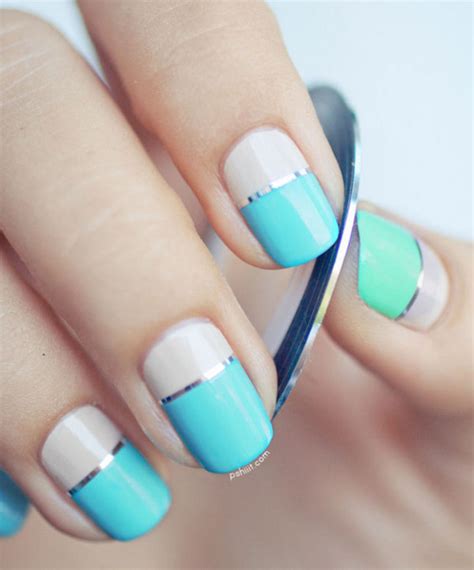Nail artist madeline poole shows you how to execute seven nail art looks that will get you in the 7 holiday nail art looks that'll really get you in the spirit. 18 Nail Tape Striped Nails DIY Designs That Are Easy to Create