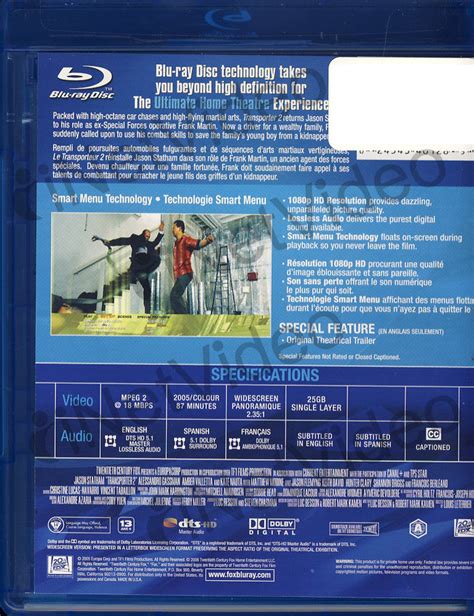Transporter 2 Blu Ray Bilingual On Blu Ray Movie
