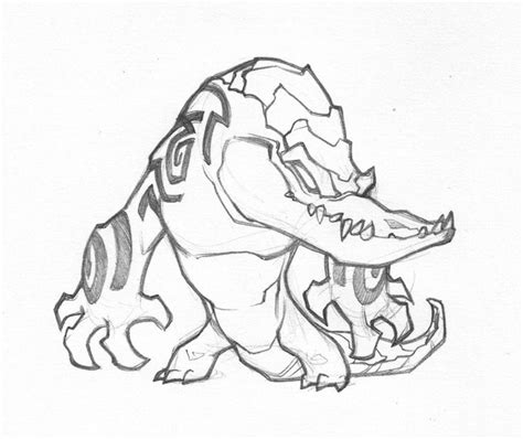 A Drawing Of An Alligator Sitting Down With Its Head Turned To The Side