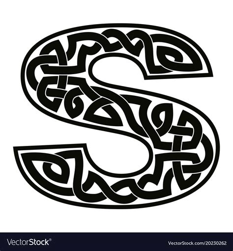 Letter With Celtic Ornament Royalty Free Vector Image