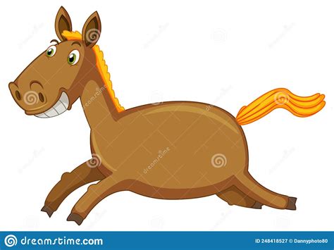 Running Horse Cartoon On White Background Stock Vector Illustration