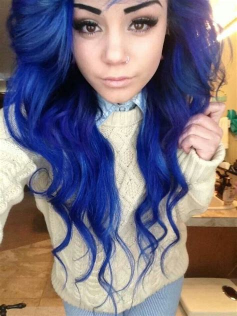 love the deep blue scene hair hair styles dark blue hair
