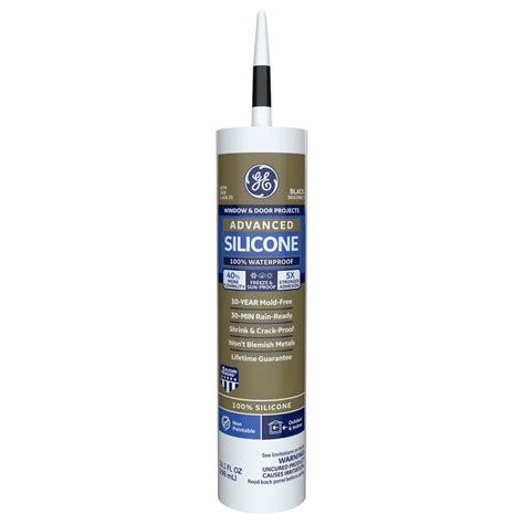 Ge Silicone 2 101 Oz Black Silicone Caulk At