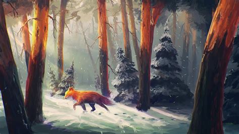 Fox Forest Art 4k 3840x2160 23 Wallpaper