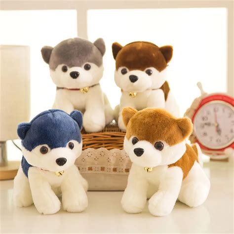 18cm Bells Husky Dog Plush Toys Lovely Stuffed Animal Dolls Hot Sale
