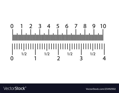 30 cm ruler zero center. Inch and metric rulers set centimeters and inches Vector Image