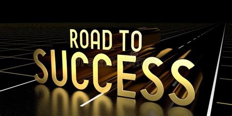 Road To Success Concept Road 3d Rendering Stock Illustration