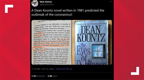 Verify Dean Koontz Did Not Predict The Coronavirus Outbreak In His