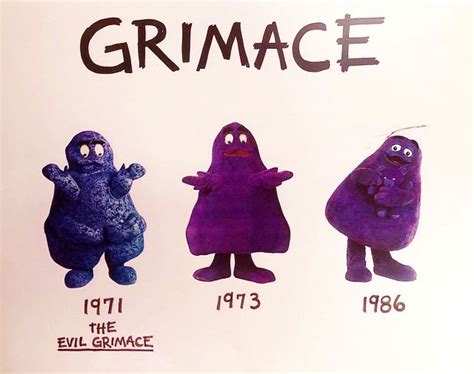 The Evolution Of Grimace With Ronald Mcdonald Mcdonald S Mcdonaldland Mascot Evolution