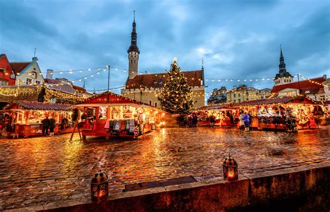 Old Town Of Tallinn Christmas Market Estonia