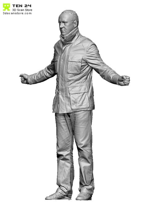 Buy And Sell 3d Scans Male 02 Full Body Scan Leather Jacket Arms Out