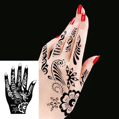 Henna Stencils Printable Flowers Tend To Have A Lot Of Greenery Around To Highlight T