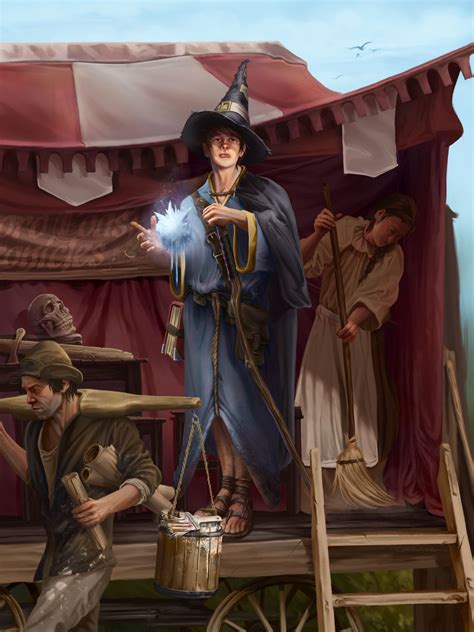 A Dandd Character Portrait Of A Young Wizard Using His Budding Arcane