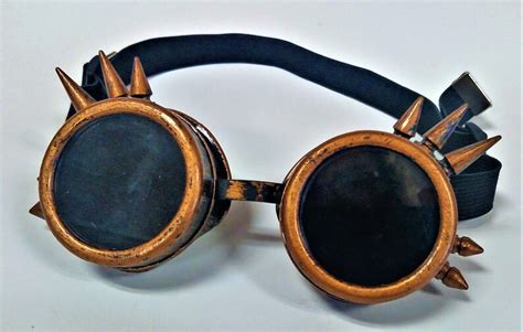 brass spiked steampunk goth goggles etsy