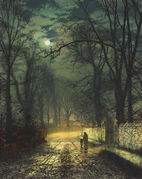 John Atkinson Grimshaw British 1836 1893 A Moonlit Lane Christies