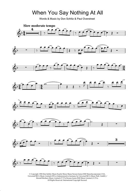 When You Say Nothing At All Sheet Music Alison Krauss Clarinet Solo