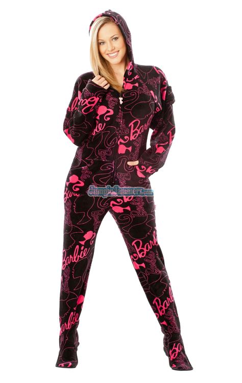 Barbie Hot Pink Barbie Footed Pajamas Pajamas Footie Pjs Onesies One Piece Adult Pajamas