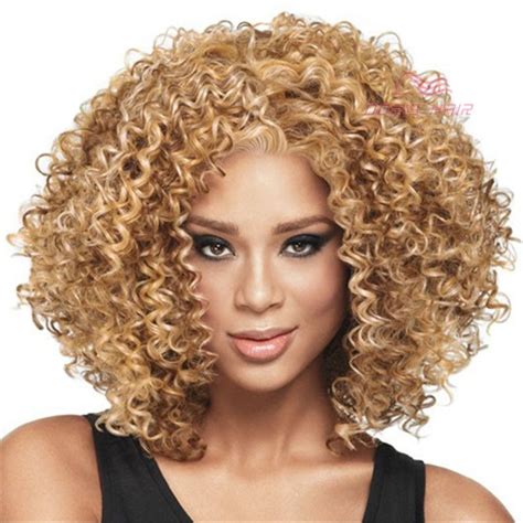 New Style Blond Color Short Curly Hair Wig Luxury Lace Front Wigs