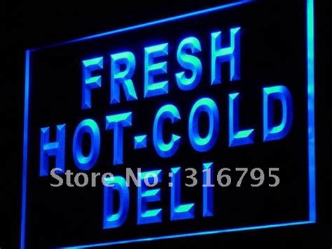 I875 Fresh Hot Cold Deli Food Cafe Led Neon Light Light Signs Onoff