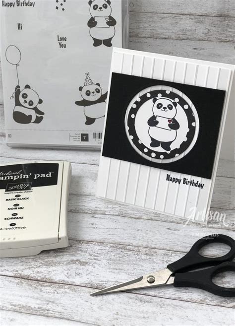 Party Pandas Black And White Card Kids Cards Baby Cards Stampin Up