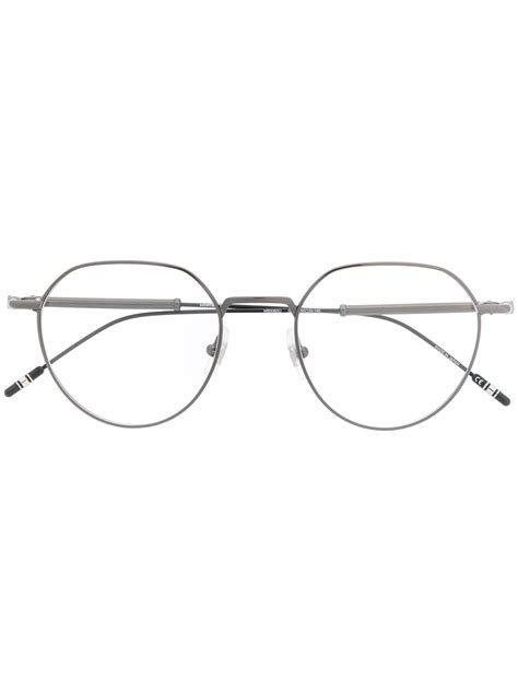 Montblanc Round Frame Prescription Glasses In Black Modesens