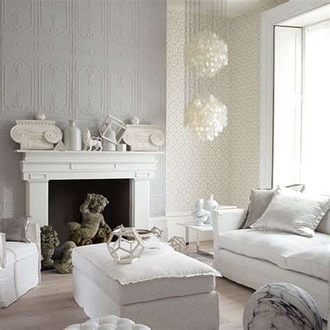 Decorative White And Grey Living Room Living Room