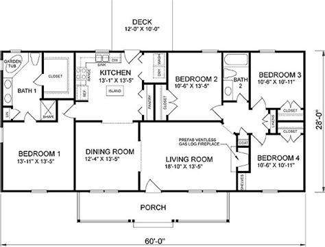 4 bedroom ranch house plans with bonus room archives new from ranch home floor plans 4 bedroom two bedroom ranch house plans homes floor plans from ranch most people searching for info about ranch home floor plans 4 bedroom and certainly one of these is you, is not it? Ranch Style House Plan 45467 with 4 Bed, 2 Bath | Four ...