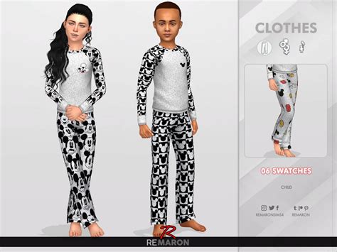 Disney Pajama For Child 01 Pants By Remaron From Tsr • Sims 4 Downloads