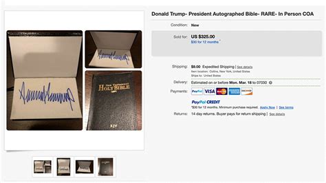 Bible Signed By Trump Fetches 325 On Ebay Fox News