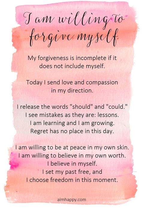 Free Membership Forgive Yourself Quotes Affirmations
