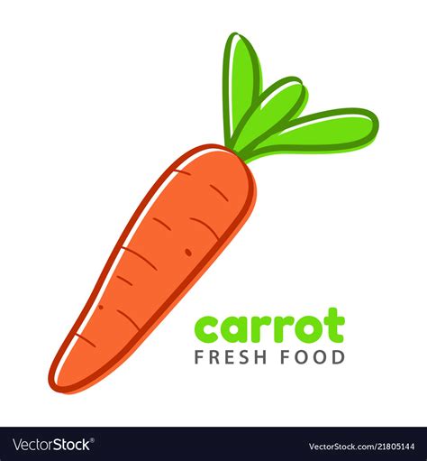 Carrot Fresh Food Logo Design Template Royalty Free Vector