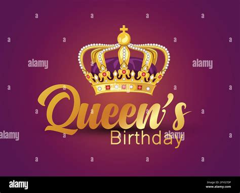 Cumpleaños De La Reina Con Corona Dorada Diseño De Ilustración